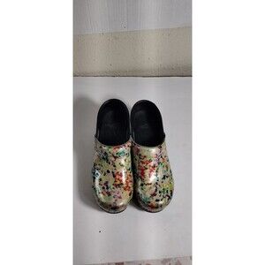 Womens Dansko Professional Fresco Patent Leather Multicolor Clogs Sz 38 (7.5)